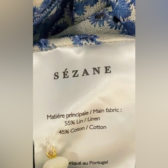 Sézane South Blouse in Ecru Blue FR 34 / US 2 - Picture 9 of 14